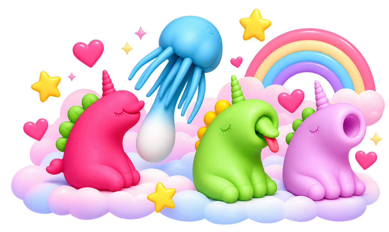 Four colorful Creature Cuties characters